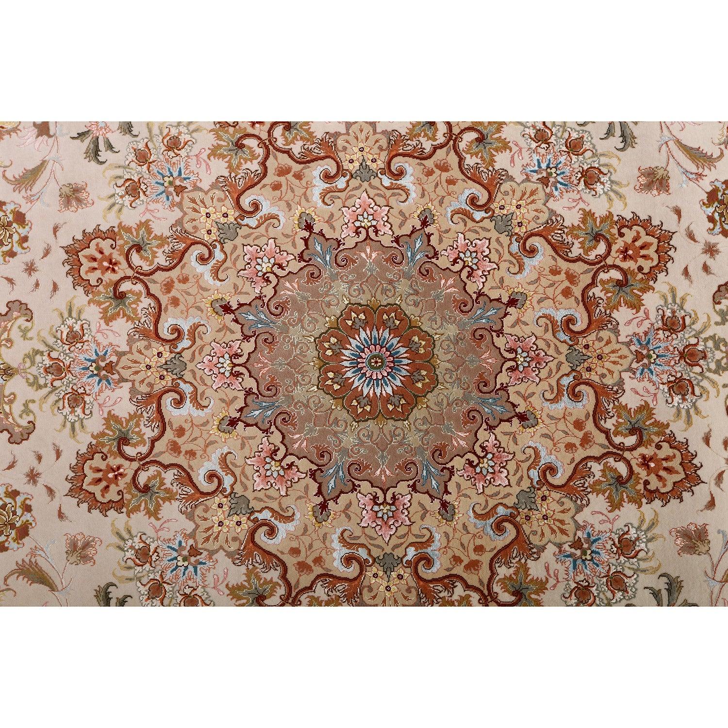 Persiano Tappeto New Persian Tabriz Shirfar in Lana e Seta - Dimensioni: 12' X 8'2 in vendita