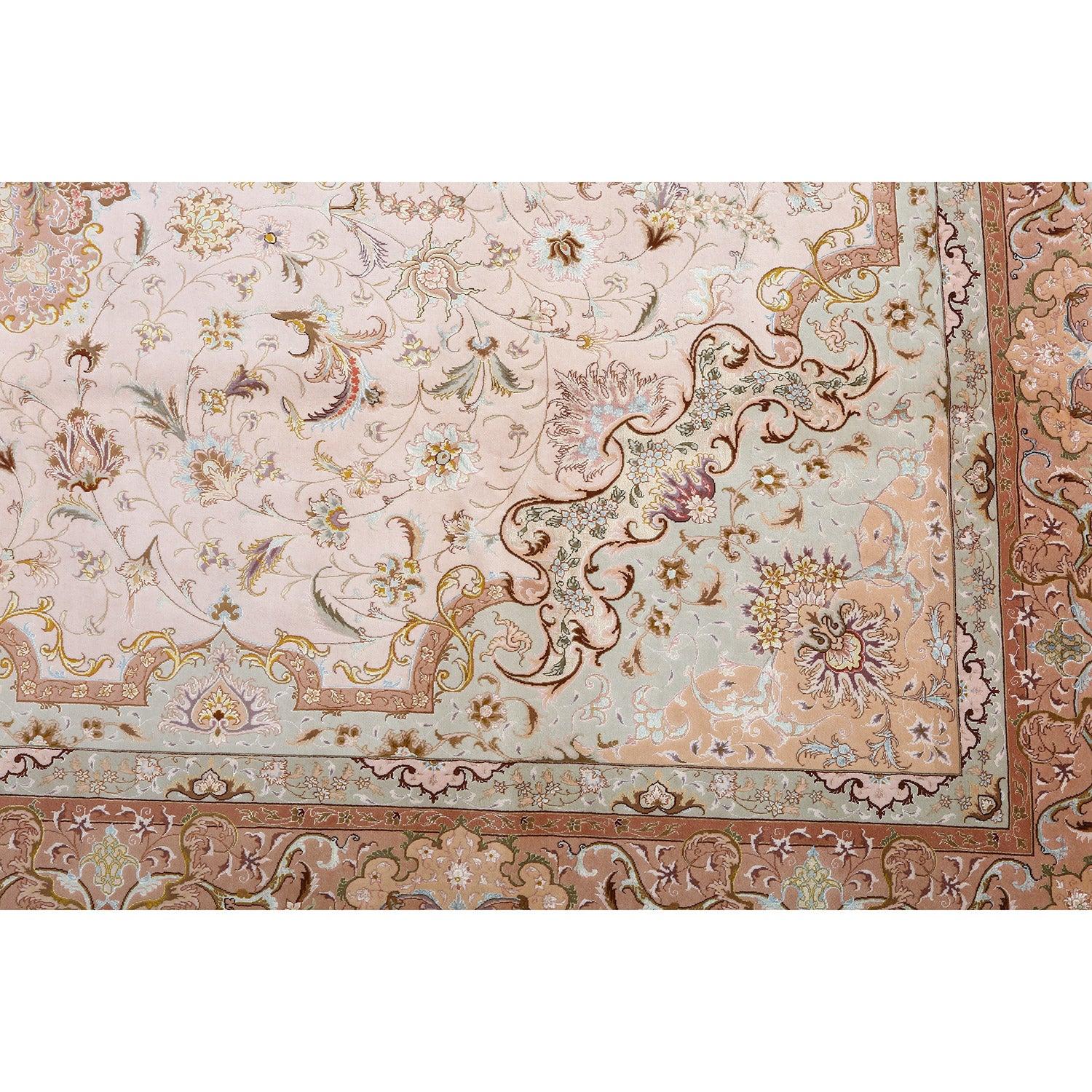 Persiano Tappeto New Persian Tabriz Shirfar in lana e seta - Dimensioni: 11'10 X 8'3 in vendita