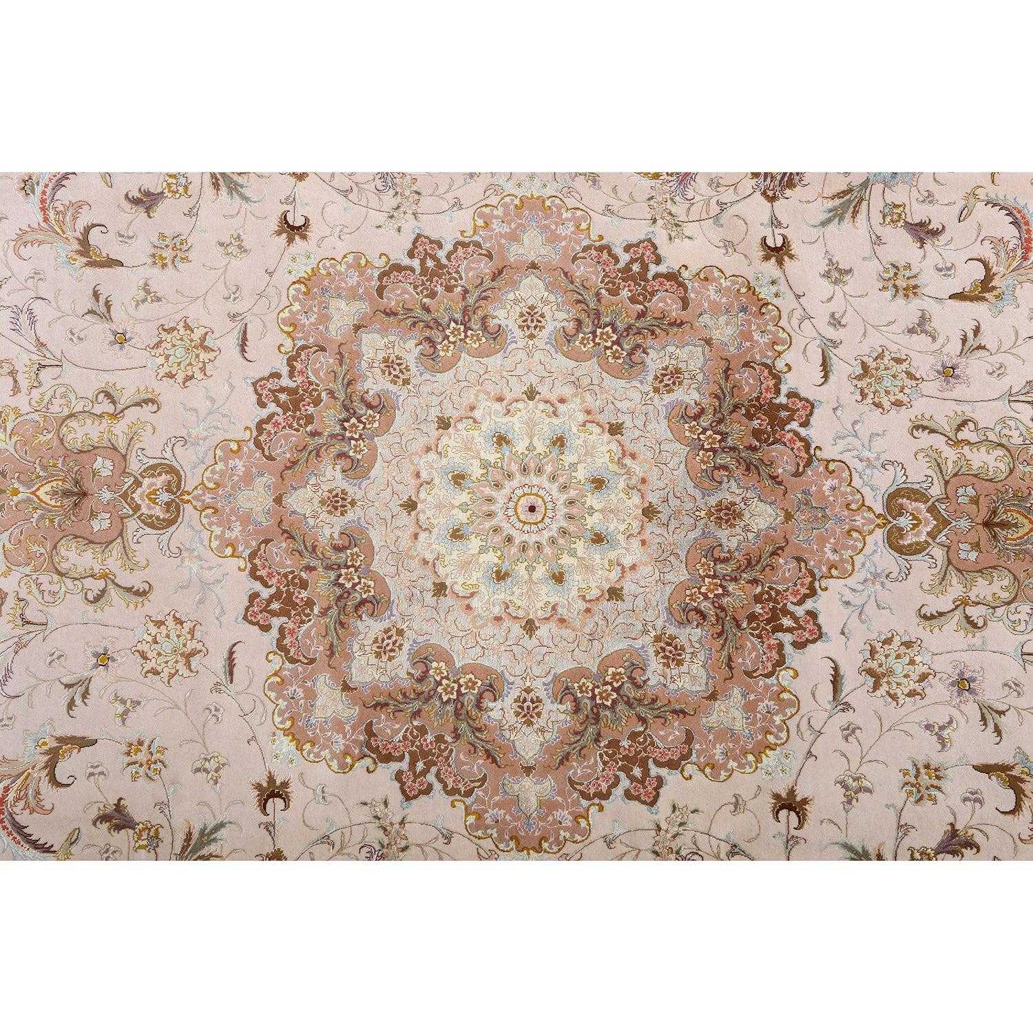 Annodato a mano Tappeto New Persian Tabriz Shirfar in lana e seta - Dimensioni: 11'10 X 8'3 in vendita