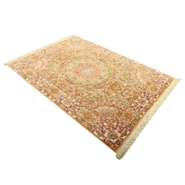 Hand-Knotted New Persian Tabriz Souf Rug in Silk & Metalic Thread - Size: 7'2x5'1 For Sale