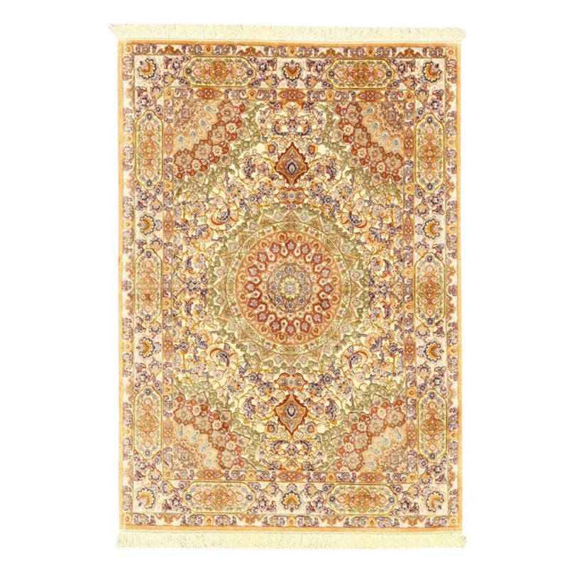 Tappeto Tabriz Souf in seta e filo metallico - Dimensioni: 7'2x5'1