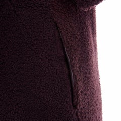 new PETAR PETROV burgundy purple shearling leather belted coat FR34 US0 UK6 IT38