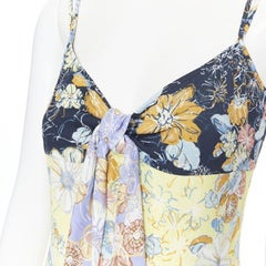 new PETER PILOTTO 2018 tie front floral print tiered maxi summer dress XS