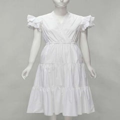 Neu PHILOSOPHY 2019 Weißes Kleid mit Schmetterlingsärmeln und Spitzeneinsatz IT38 XS