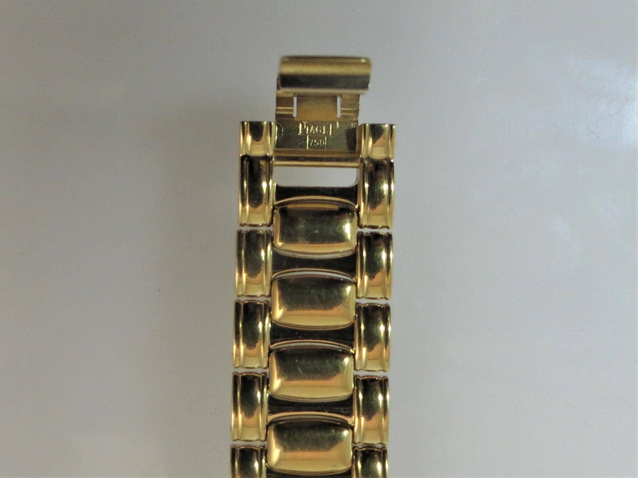 Neu Piaget 18 Karat Gelbgold Armbanduhr mit Doppelreiher-Diamant-Lünette (Zeitgenössisch) im Angebot