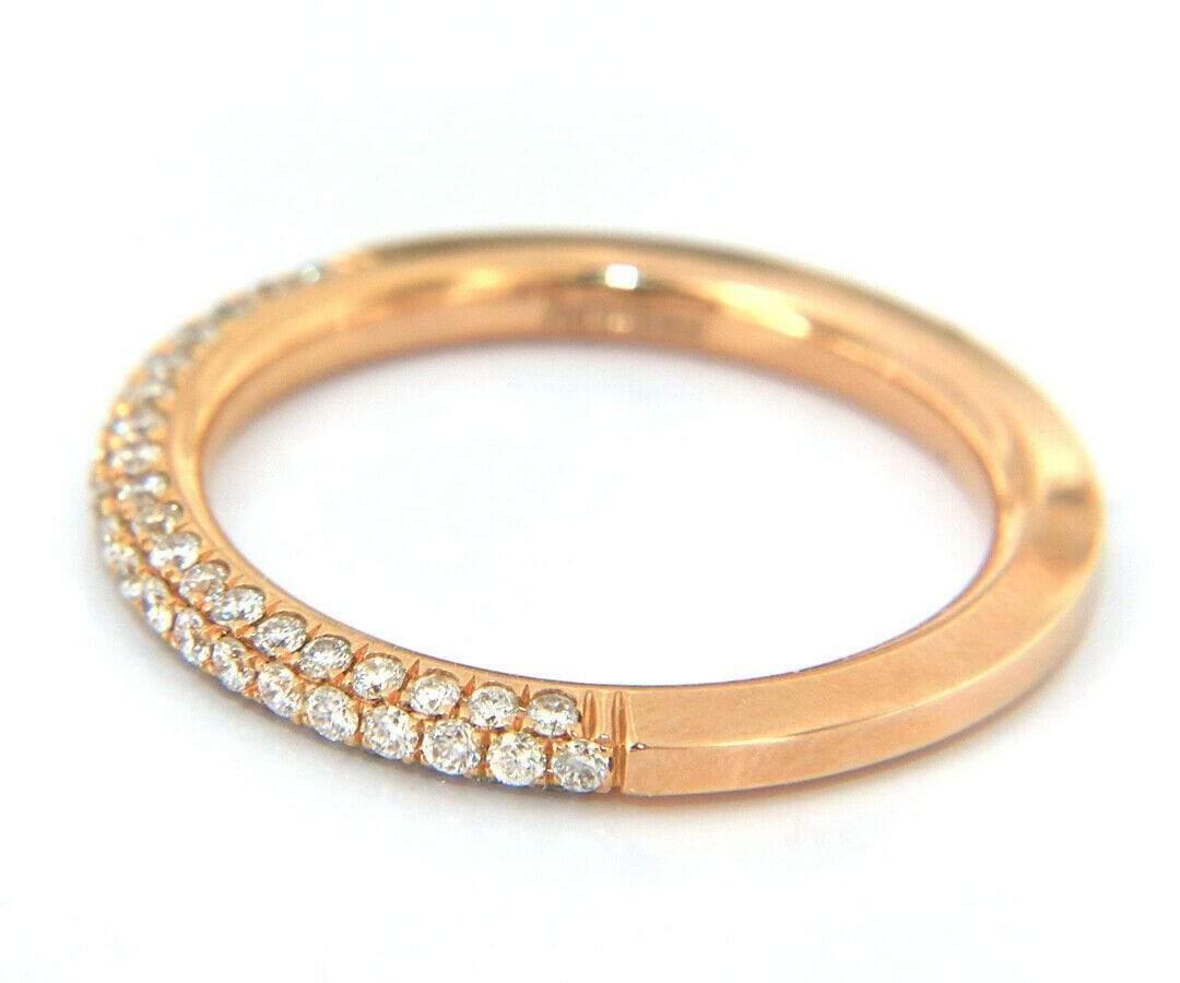 New Pierro Milano 0.46ctw Pave Diamond Wedding Band Ring in 18K Rose Gold In New Condition For Sale In Vienna, VA