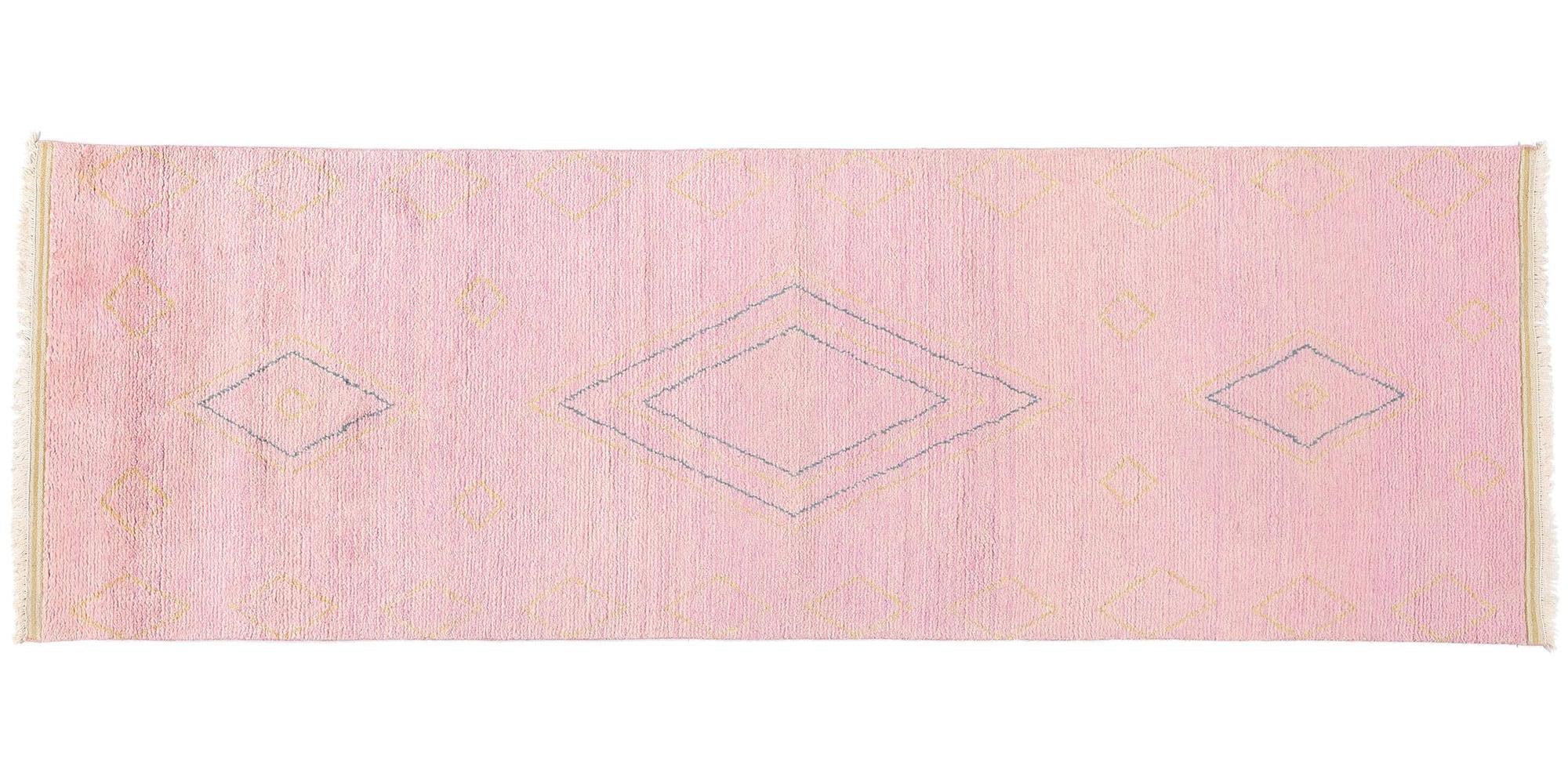 New Pink Diamond Tappeto marocchino moderno, 03'11 x 12'00 in vendita 2