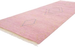 New Pink Diamond Modern Moroccan Rug, 03'11 x 12'00