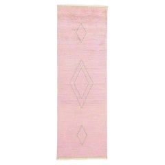 New Pink Diamond Modern Moroccan Rug, 03'11 x 12'00