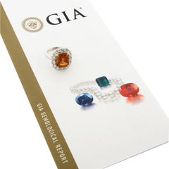 NEW Plat. & 18K Gold 10.7ct GIA Vivid Orange Sapphire Diamond Halo Cocktail Ring