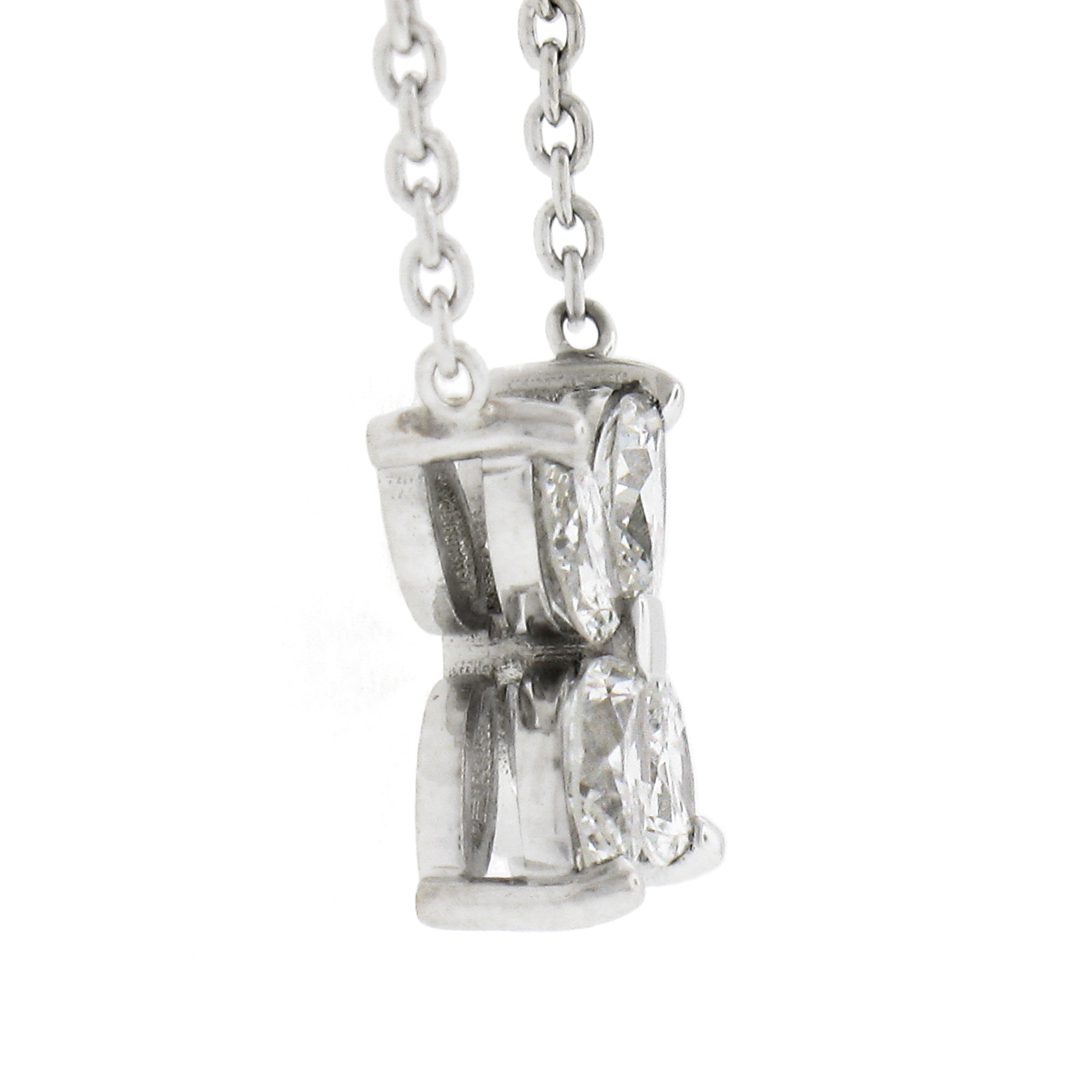 NEU Platin 0,56 Karat Zacken Marquise Diamant Blume Schmetterlingsanhänger Halskette im Zustand „Neu“ im Angebot in Montclair, NJ