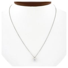 Kwiat Platinum Round Diamond 3-Prong Solitaire Necklace at 1stDibs