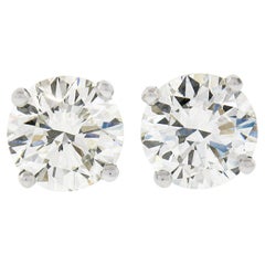 NOUVEAU Clous d'oreilles Martini à 4 griffes en platine avec diamants ronds brillants de 1,02 carat certifiés GIA