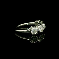 NEW Platinum 1.28ctw 5 VS F Diamond Stackable Bezel Set Band Ring