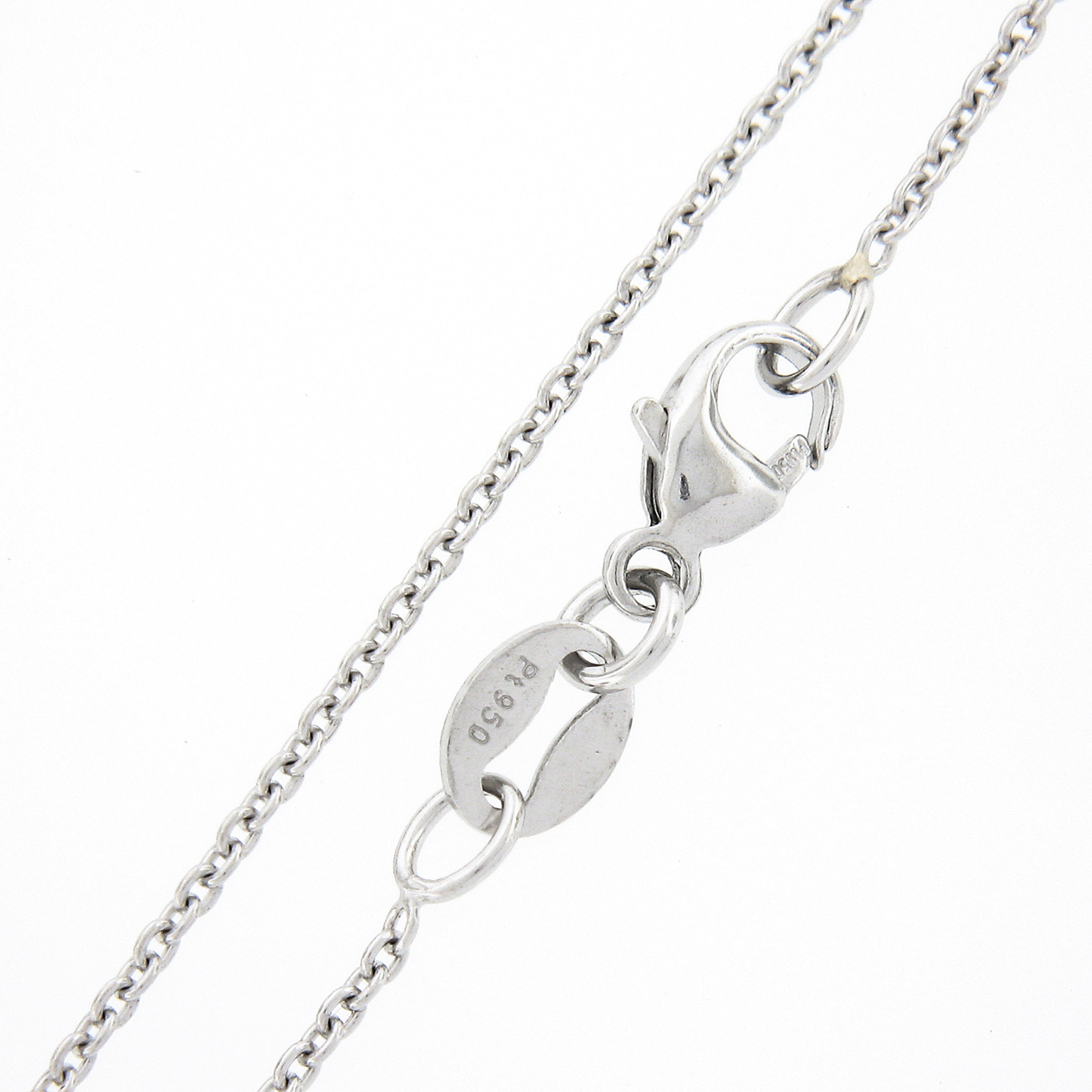 New Platinum 1.38ctw GIA Pear Rose Cut Diamond Solitaire Collet Pendant & Chain For Sale 2