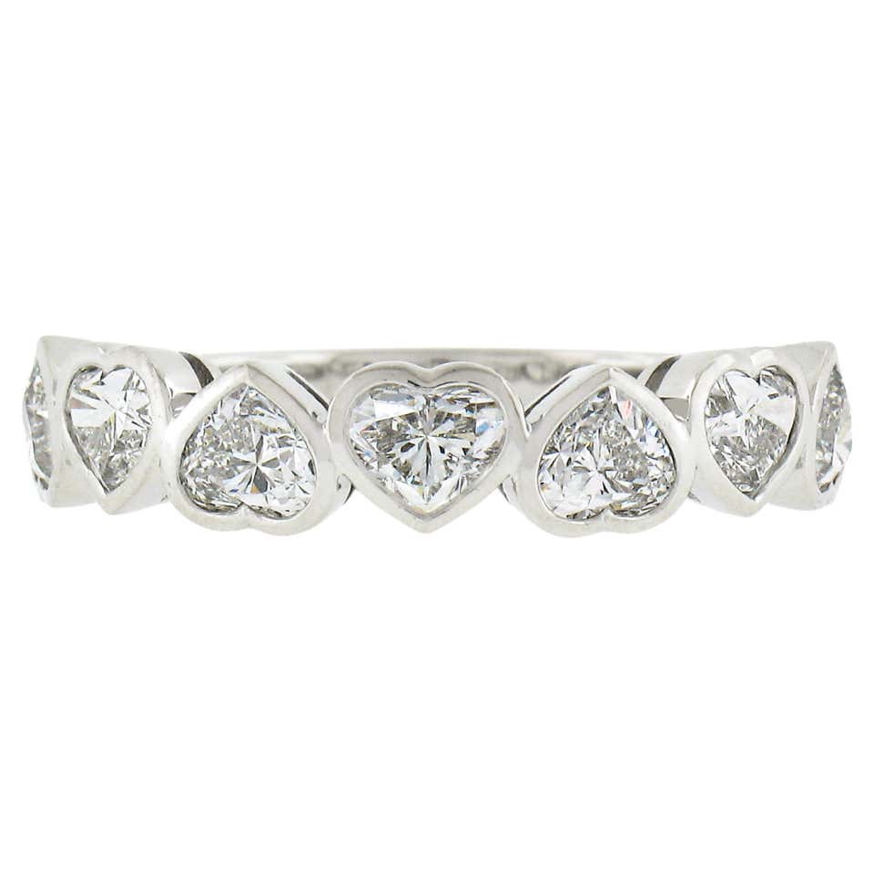 New 14k Yellow Gold 1.60ctw Heart Cut Bezel Set Diamond Stackable Band ...
