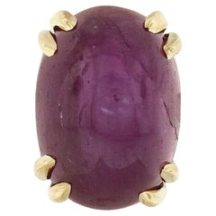 Nuovo anello in platino 18k oro rosa GIA Cabochon No Heat Ceylon Star Ruby Solitaire