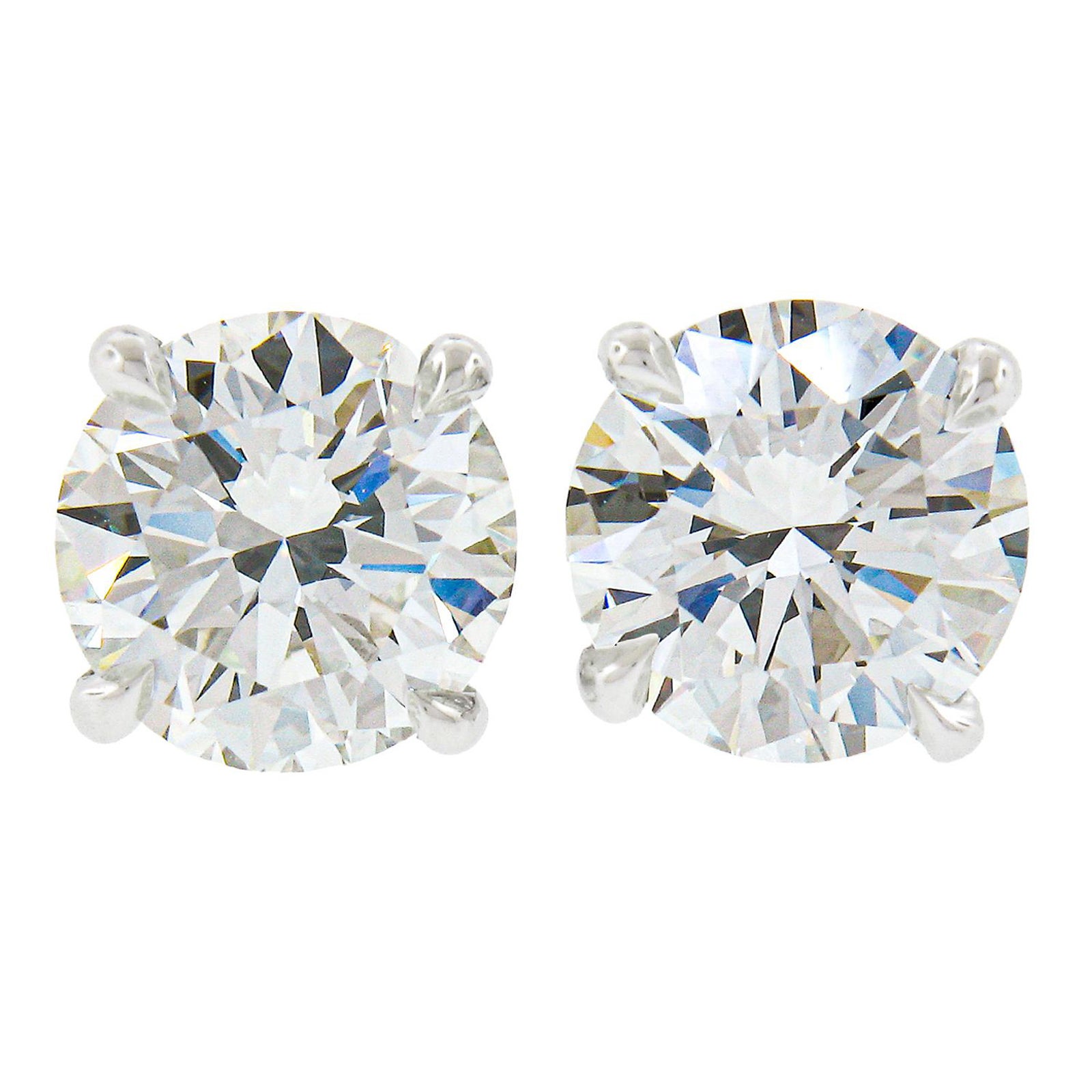 NUEVOS Pendientes de Platino de 2,22 ctw GIA Diamante Brillante Redondo G VVS VS