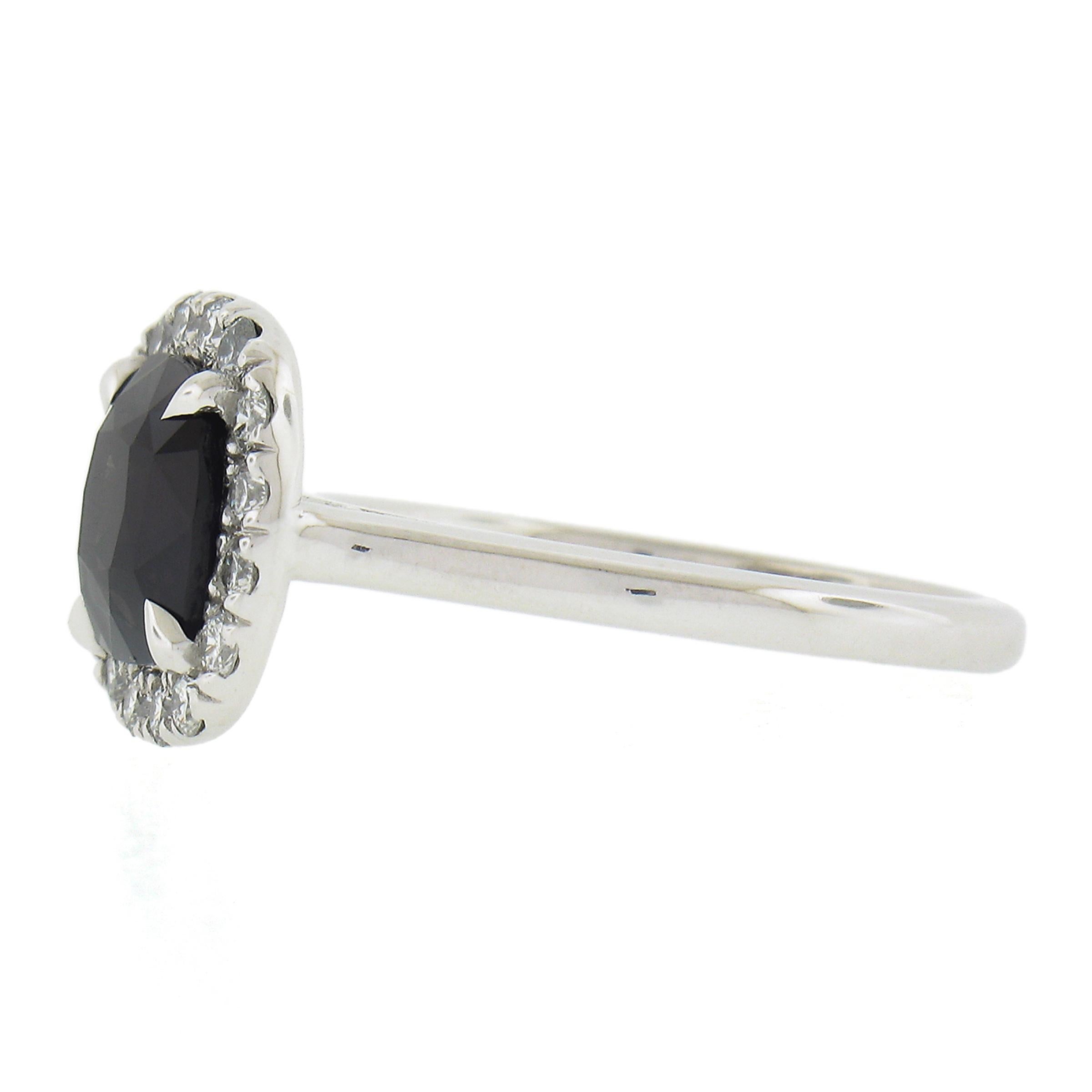NEW Platinum 2.35ct GIA Graded Ceylon Alexandrite & Diamond Halo Engagement Ring For Sale 2