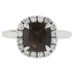 NEW Platinum 2.35ct GIA Graded Ceylon Alexandrite & Diamond Halo Engagement Ring