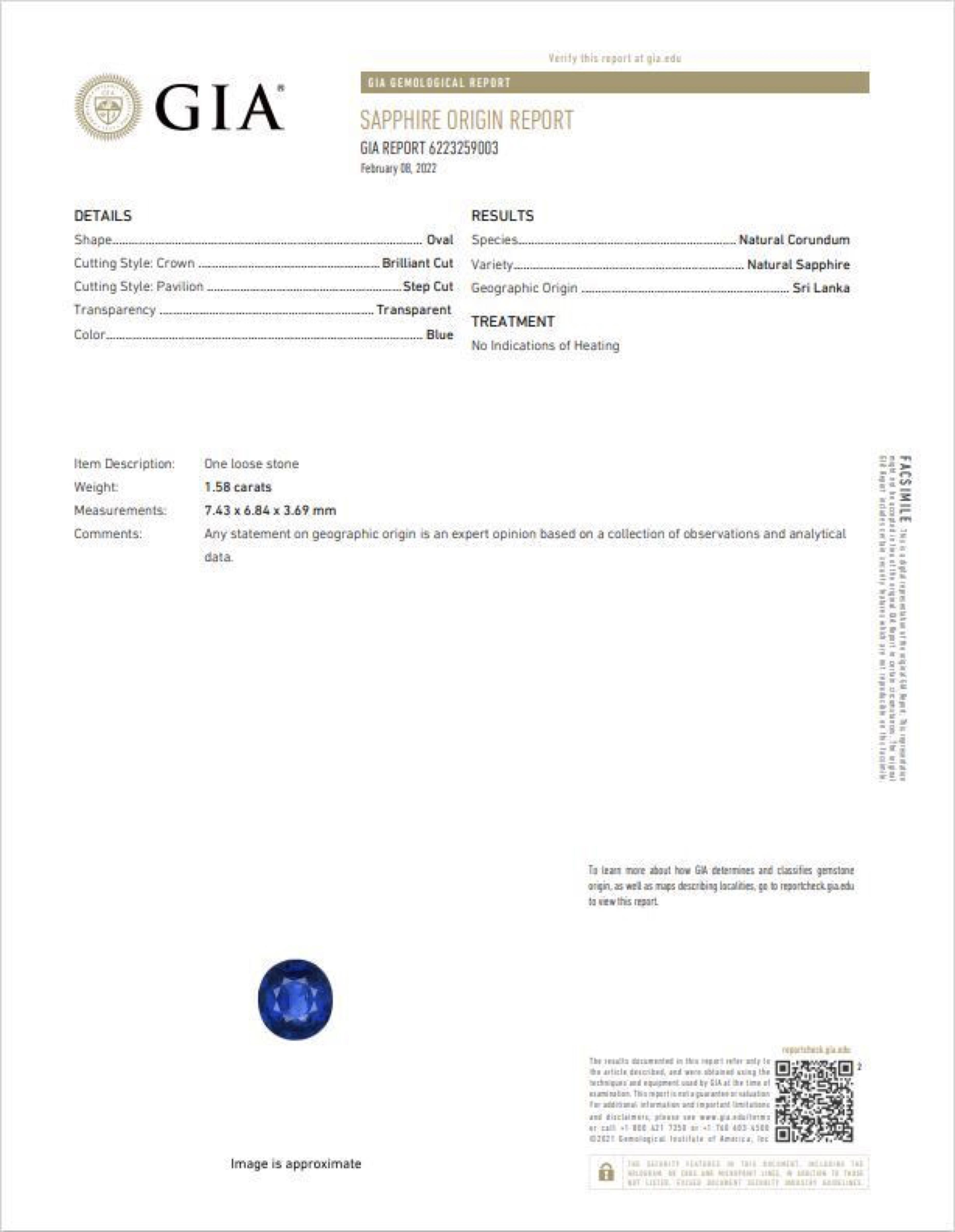 New Platinum 2.37ctw GIA No Heat Oval Bezel Sapphire Diamond Milgrain Halo Ring en vente 5