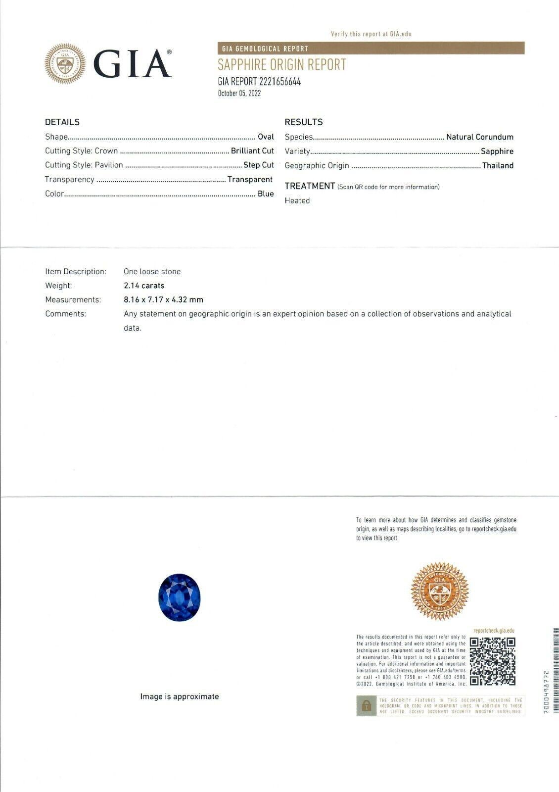 New Platinum 2.77ctw GIA Oval Royal Blue Sapphire Diamond Halo Pendant Necklace For Sale 3