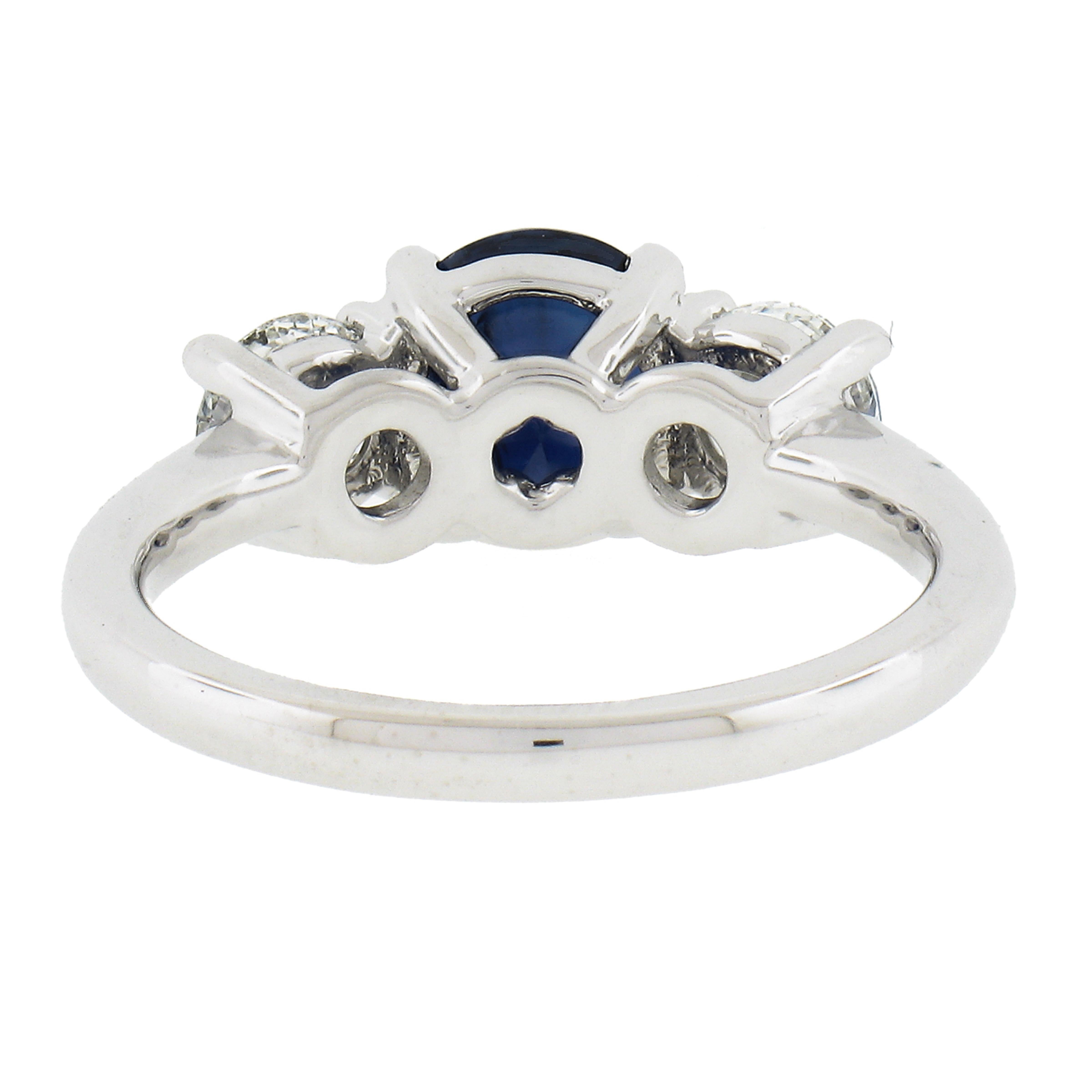 New Platinum 3.05ctw AGL/SSEF Burma No Heat Oval Sapphire & GIA Diamond Ring For Sale 2