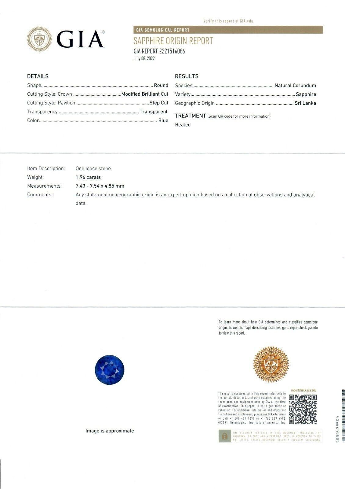 Bague en platine neuve avec saphir bleu rond de Ceylan et halo de diamants brillants de 3,06 carats certifiés GIA en vente 6