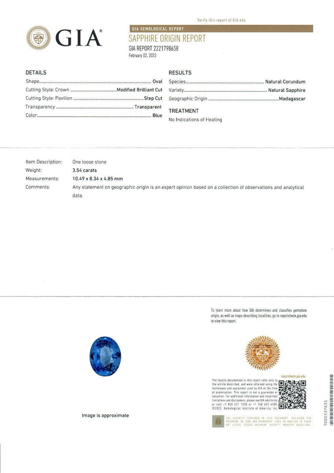 New Platinum 4.79ctw GIA No Heat Oval Blue Sapphire & Diamond Halo Cocktail Ring For Sale 6