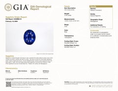 New Platinum 5.69ctw GIA Oval Step Cut No Heat Sapphire Half Moon Diamond Ring