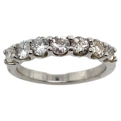 Eternity-Ring aus neuem Platin mit 7 Steinen und 1,20 Karat runden Diamanten