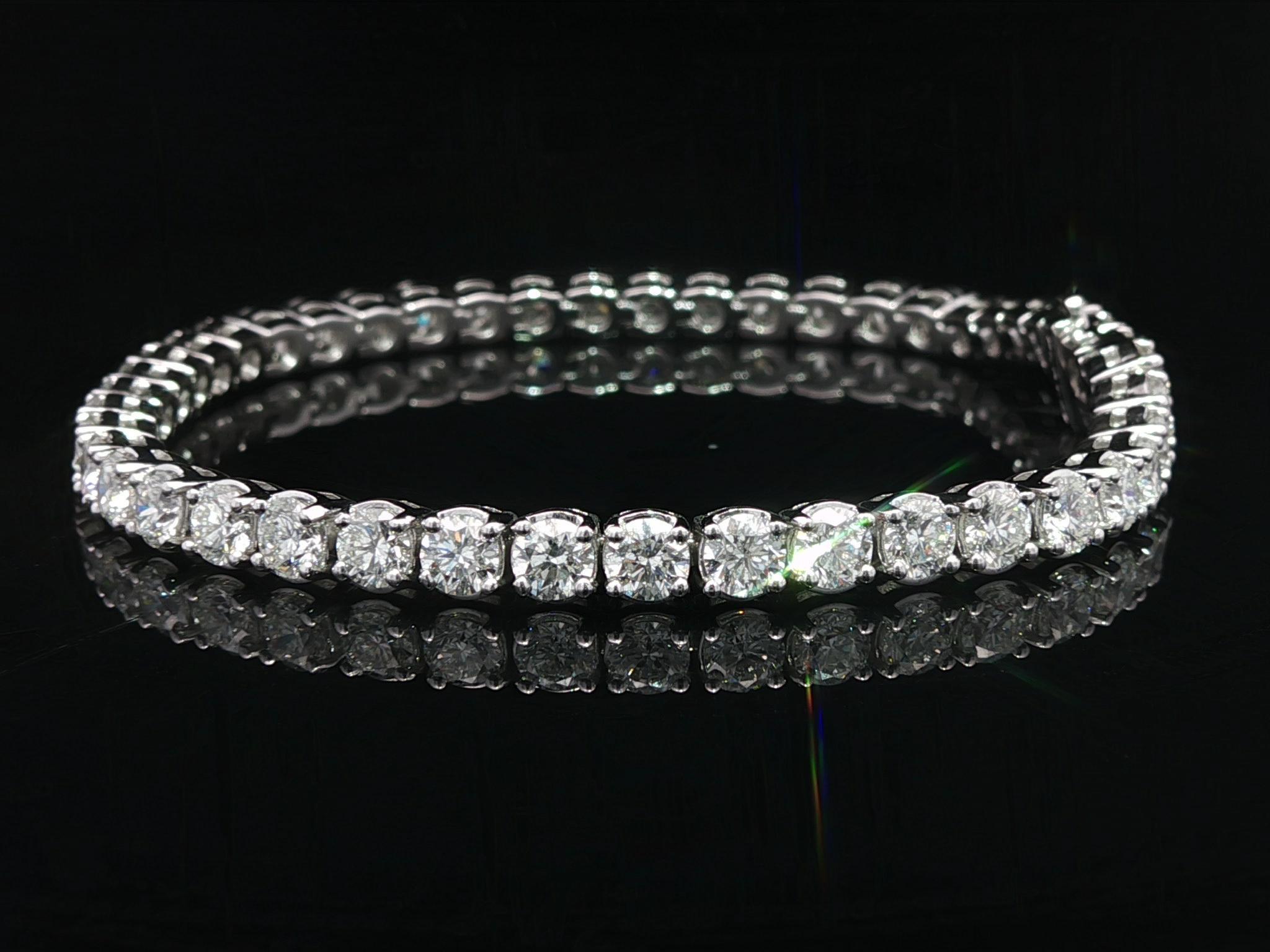 Neu Platin 8,80ctw feurig F VS2 rund Brillant Diamant Linie Tennis Armband im Angebot 10