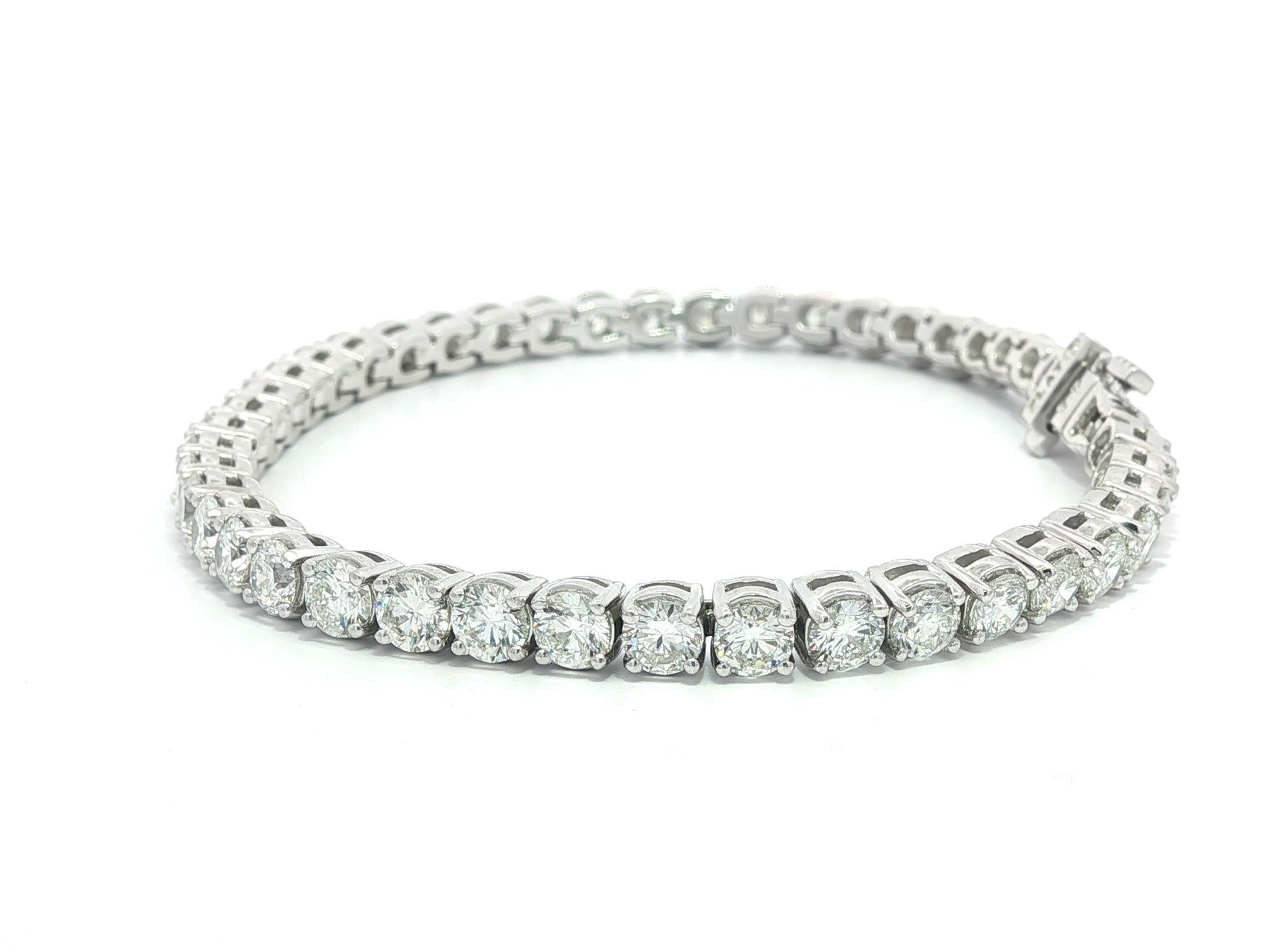 Neu Platin 8,80ctw feurig F VS2 rund Brillant Diamant Linie Tennis Armband Damen im Angebot