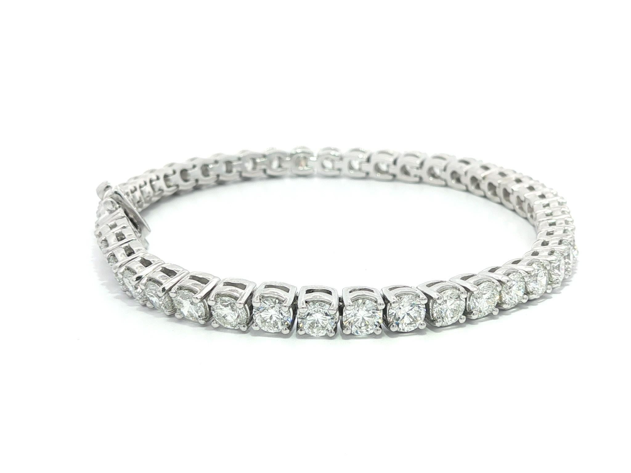 Neu Platin 8,80ctw feurig F VS2 rund Brillant Diamant Linie Tennis Armband im Angebot 1