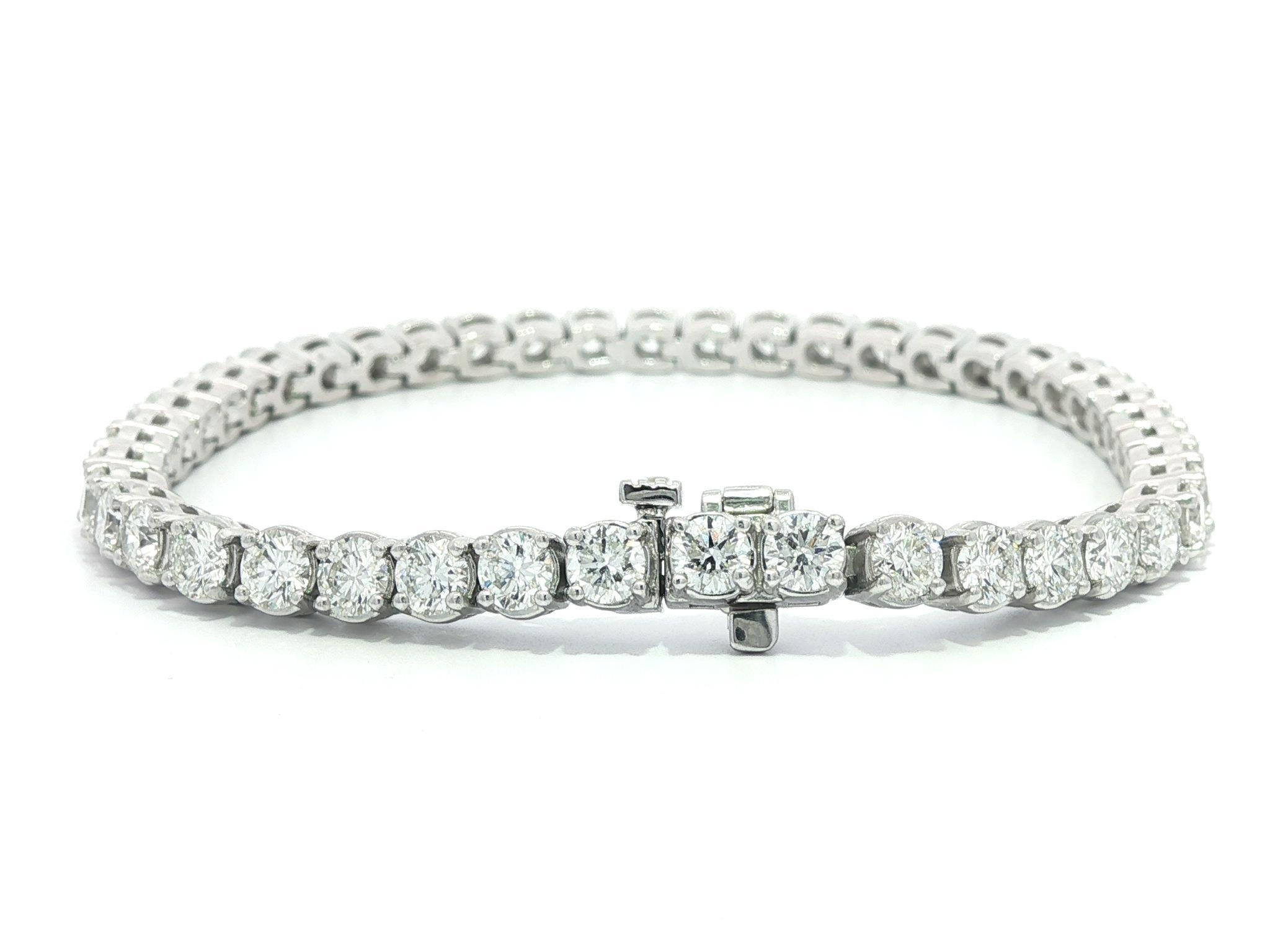 Neu Platin 8,80ctw feurig F VS2 rund Brillant Diamant Linie Tennis Armband im Angebot 2