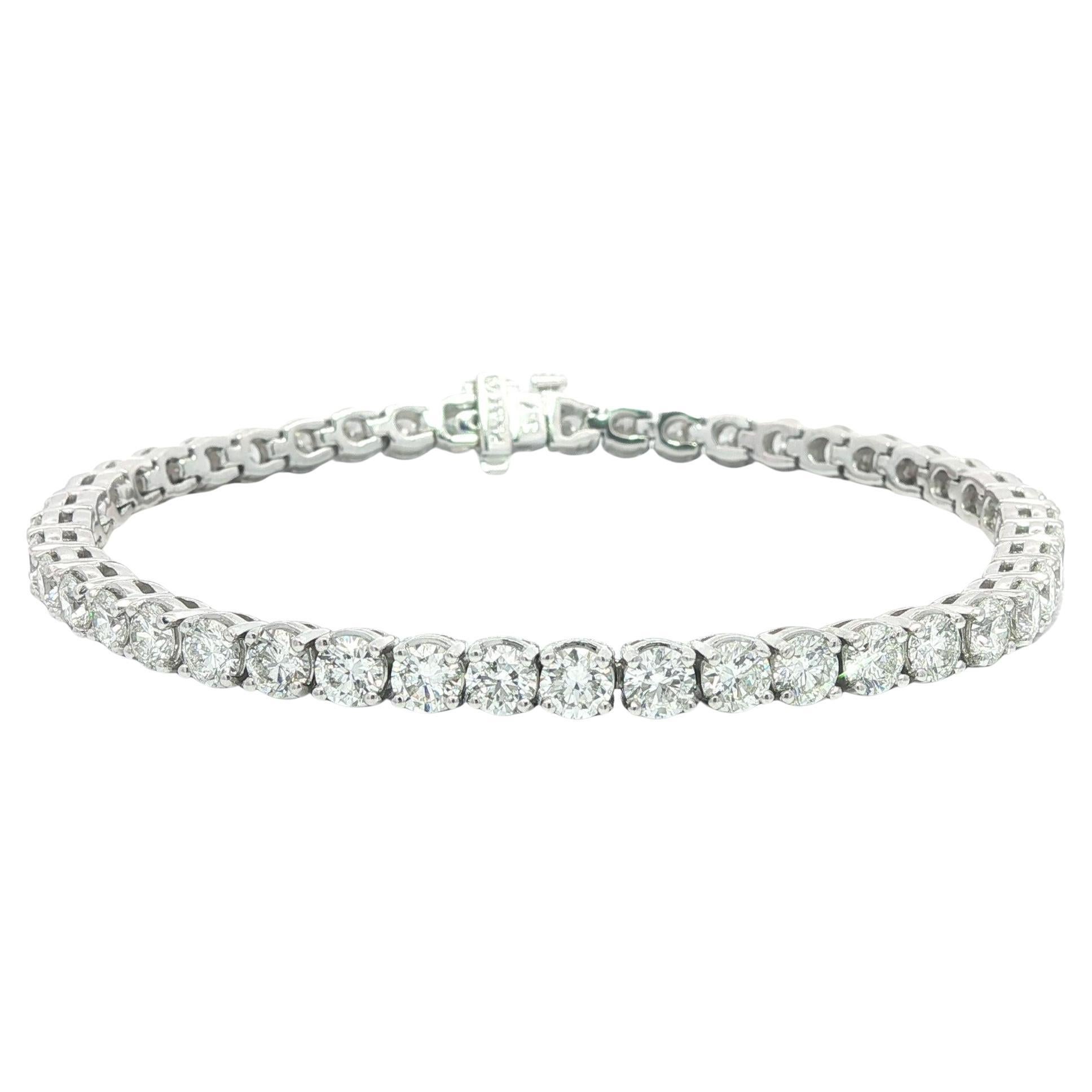 Nuevo Platino 8.80ctw Fiery F VS2 Diamante Redondo Brillante Línea Pulsera de Tenis