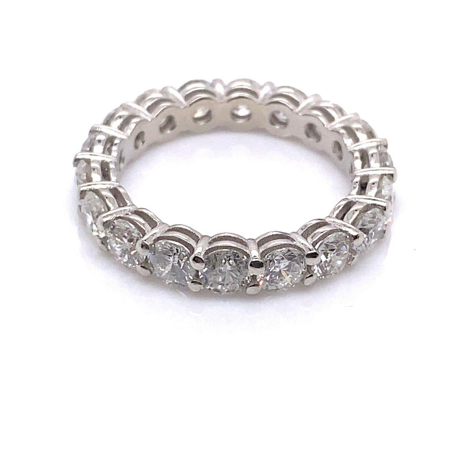 Round Cut New Platinum Full Eternity Band Ring Set with 3.0ct of Round Diamonds For Sale