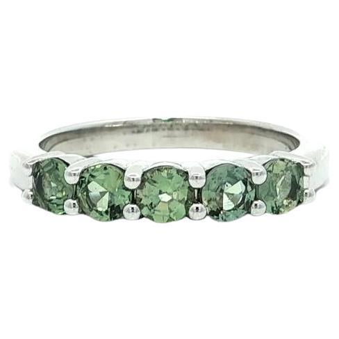 New Platinum GIA 0.93ctw Color Change Brazilian Alexandrite 5 Stone Band Ring en vente