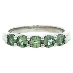 New Platinum GIA 0.93ctw Color Change Brazilian Alexandrite 5 Stone Band Ring