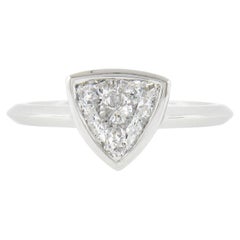 NEW Platinum GIA 1.01ctw Trillion Cut Bezel Diamond Solitaire Engagement Ring