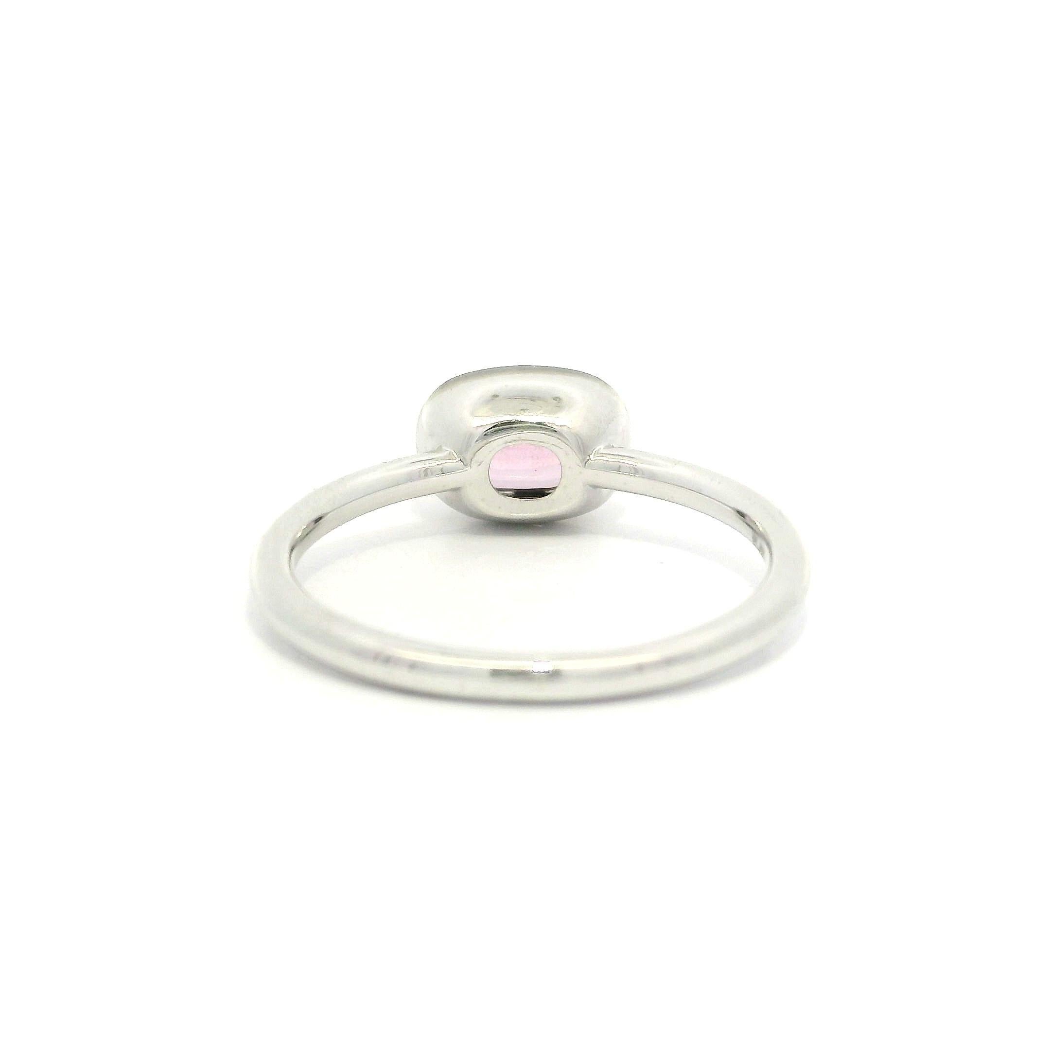 Neu Platin GIA 1,03ct Cushion Powder Pink Spinel Collet Set Solitaire Ring Damen im Angebot