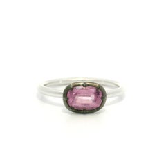 Neu Platin GIA 1,03ct Cushion Powder Pink Spinel Collet Set Solitaire Ring