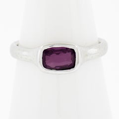 NEW Platinum GIA 1.06ct No Heat Bezel Set Pinkish Purple Sapphire Solitaire Ring