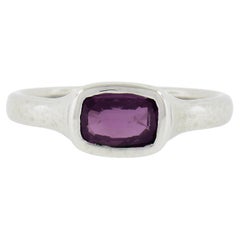 NUOVO Anello solitario in platino GIA 1,06ct senza calore con castone in zaffiro viola rosato