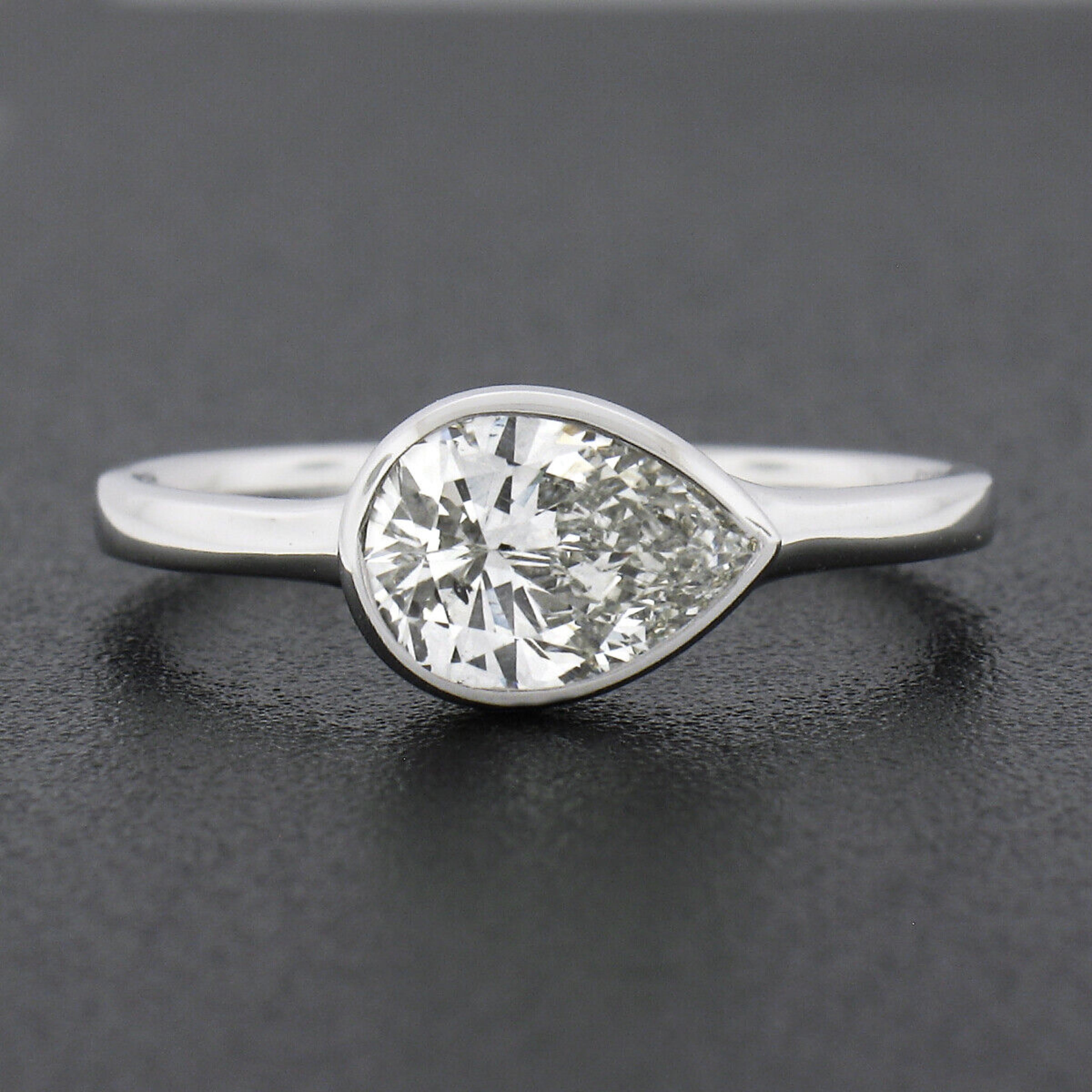 sideways pear engagement ring