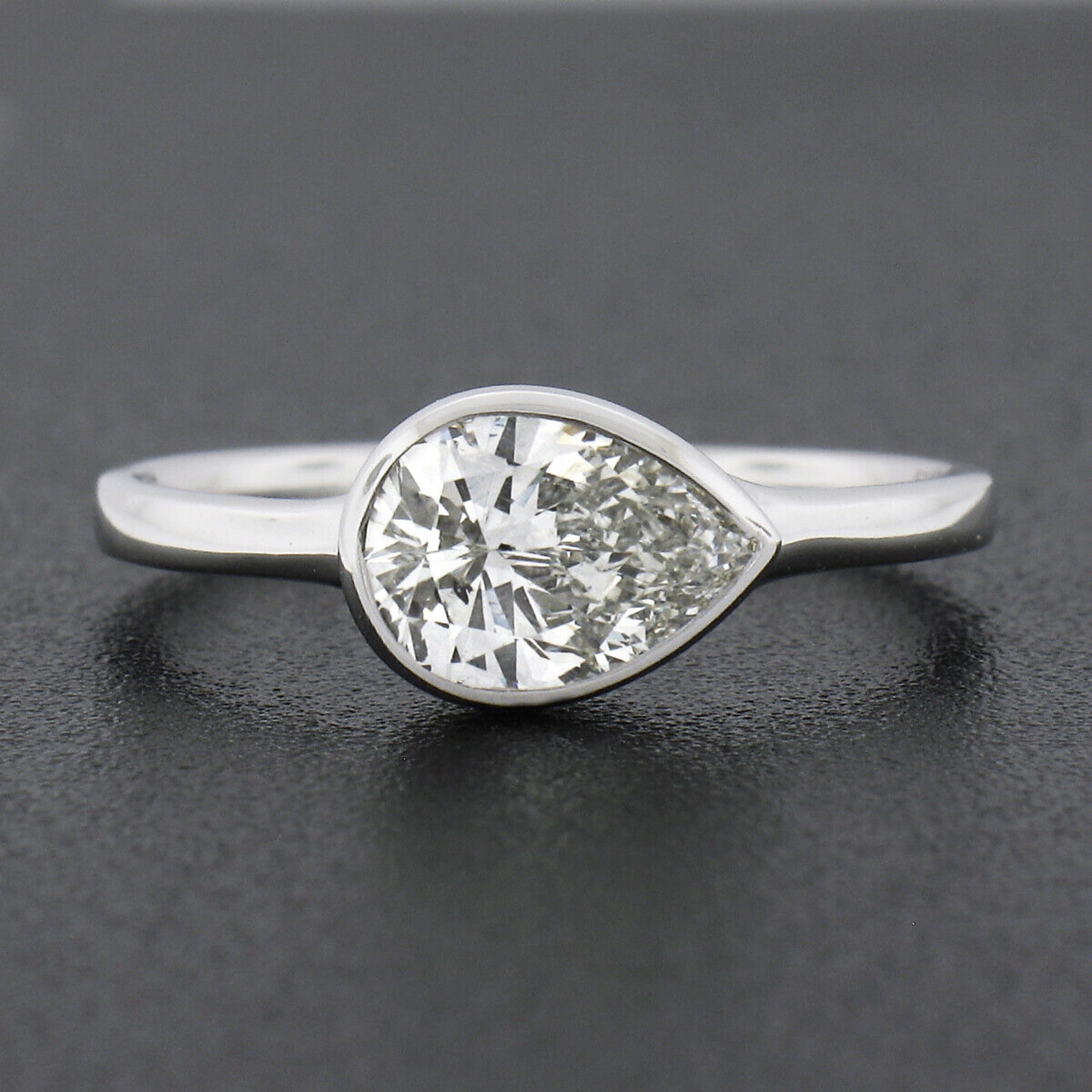 sideways pear diamond ring