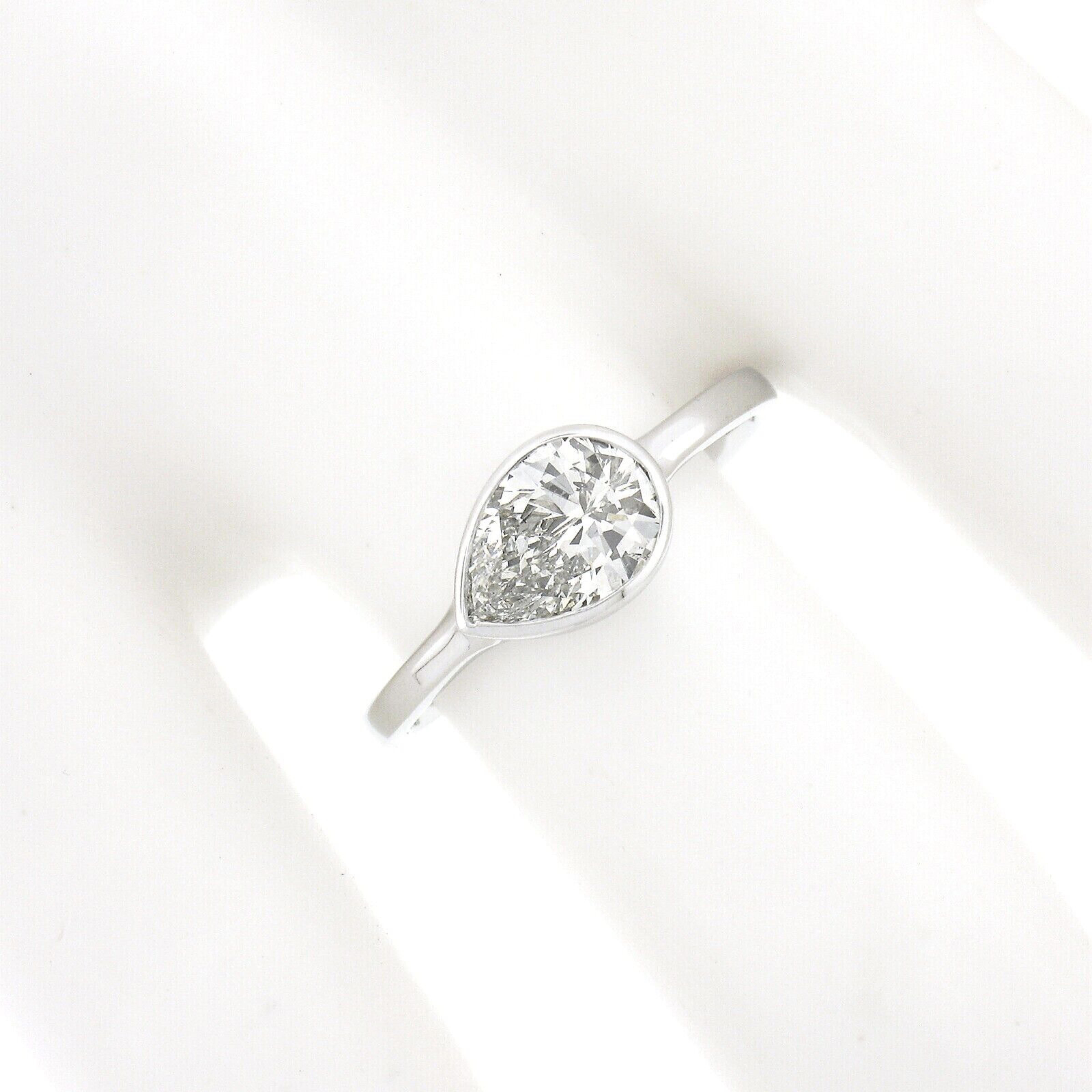 sideways pear engagement ring