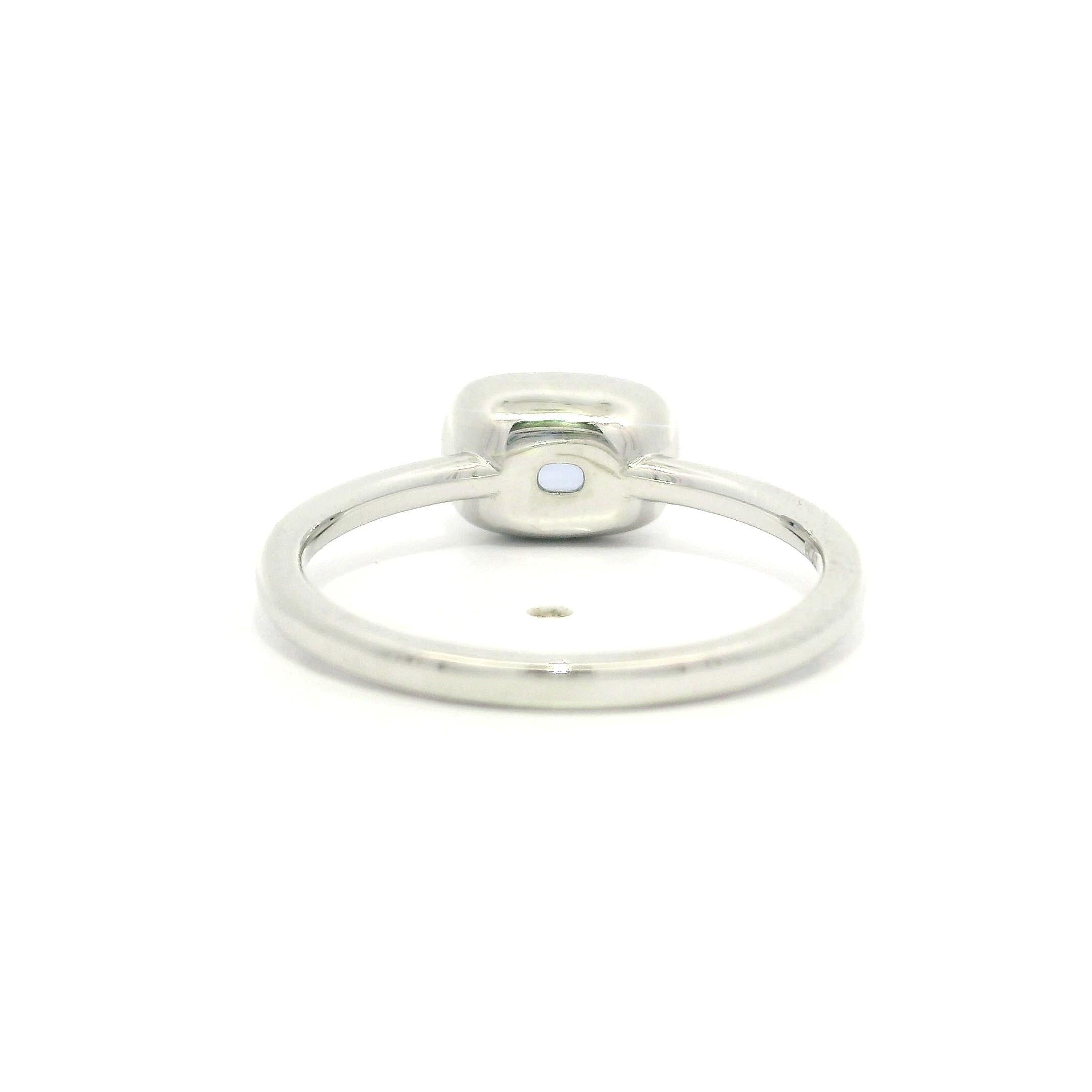 Neu Platin GIA 1,11ct Kissen keine Hitze Saphir Collet Set Solitär Ring (Kissenschliff) im Angebot