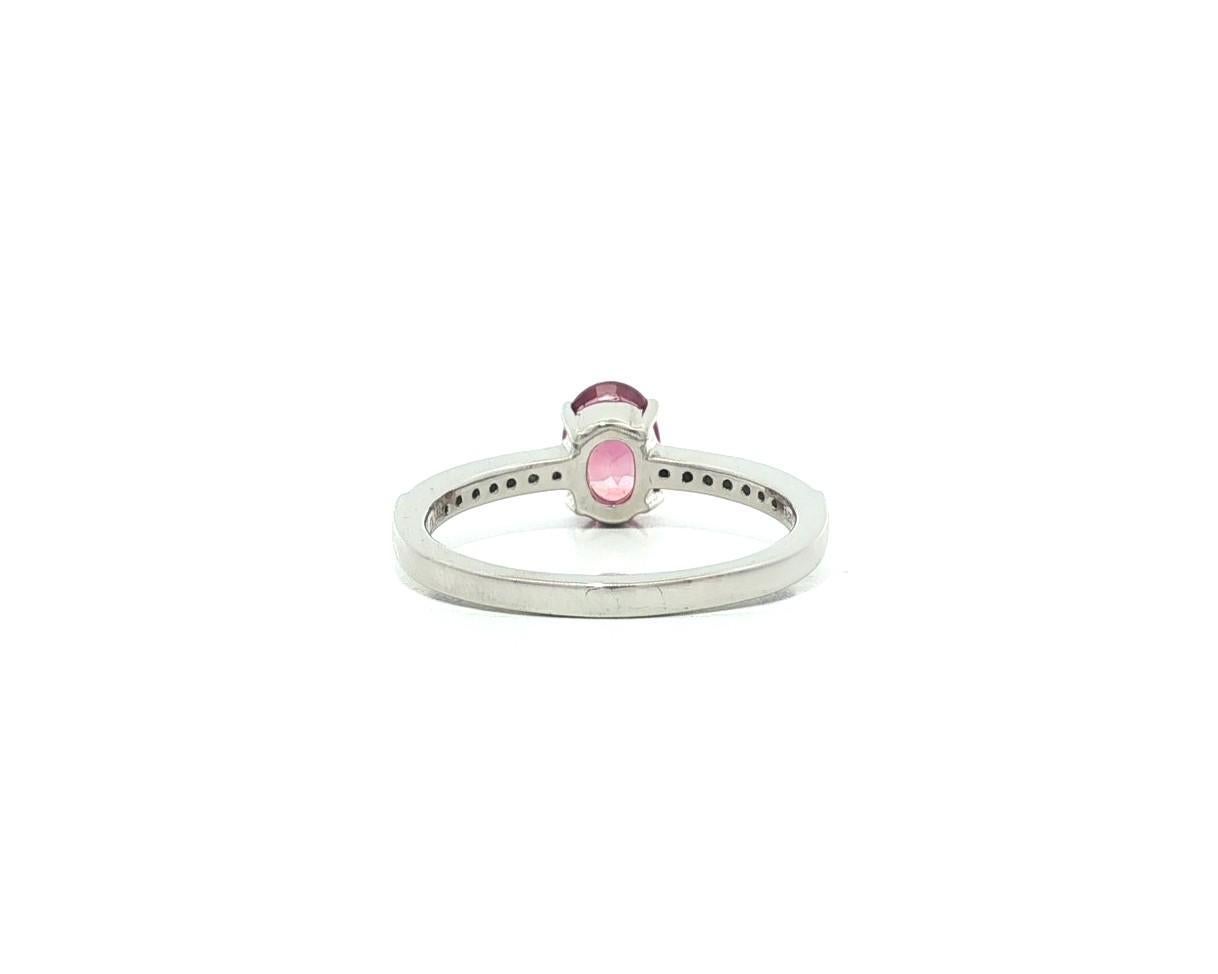 New Platinum GIA 1.14ctw Pink Sapphire Diamond Shoulders Engagement Promise Ring im Angebot 2