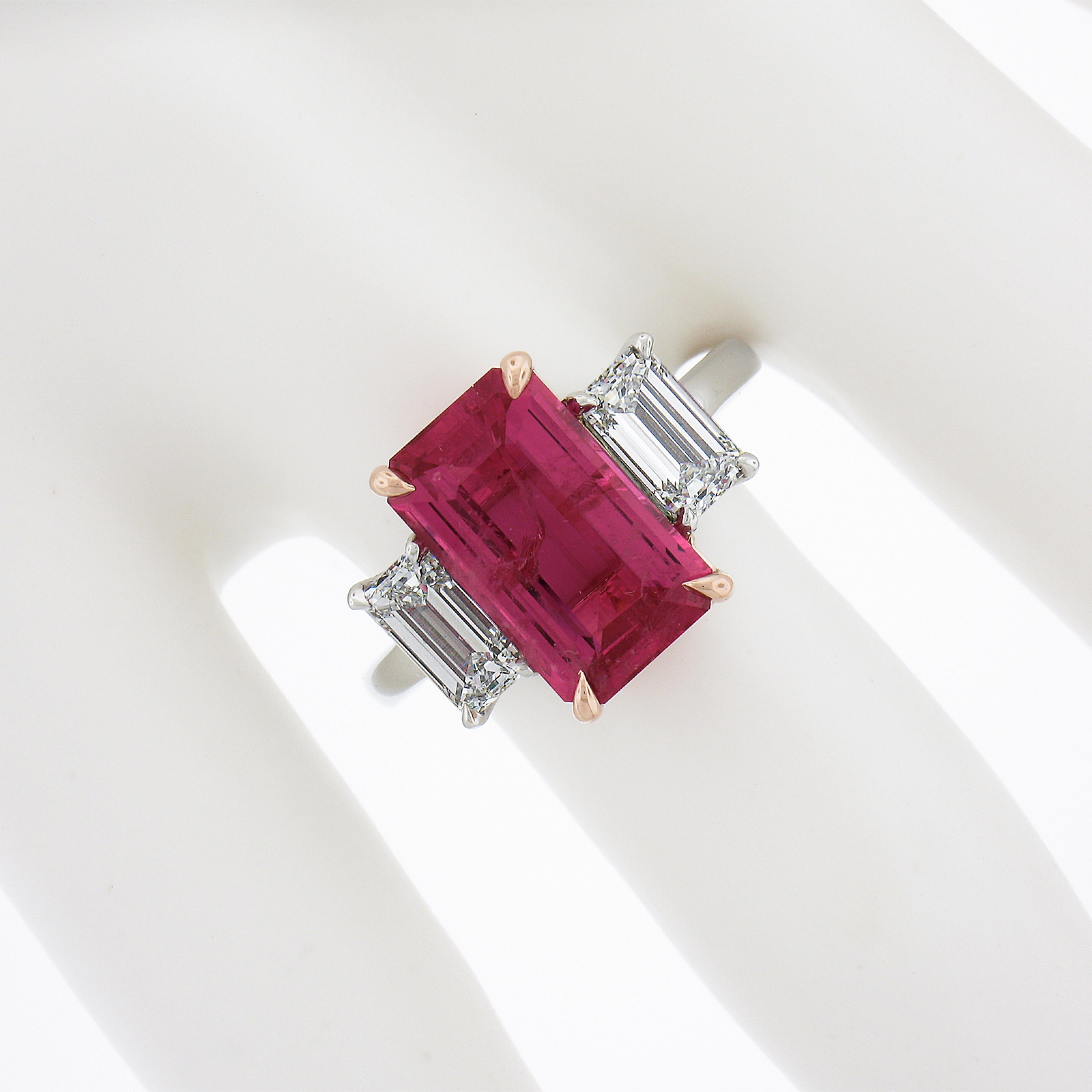 New Platinum & Rose Gold 5.41ctw Gia Pink Mahenge Spinel Diamond Cocktail Ring In New Condition In Montclair, NJ